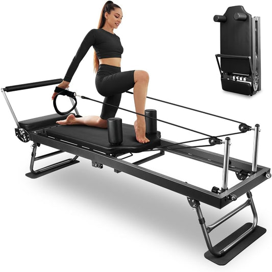 ONETWOFIT Pilates Reformer: Faltbar, für Core, Yoga & Krafttraining