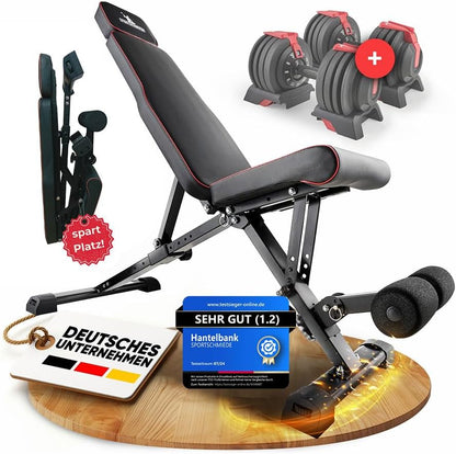 SPORTSCHMIEDE: Verstellbare, klappbare Schrägbank fürs Heimtraining