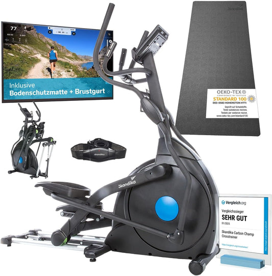 Skandika CardioCross Carbon Champ Elliptical Trainer | 54 lbs Flywheel