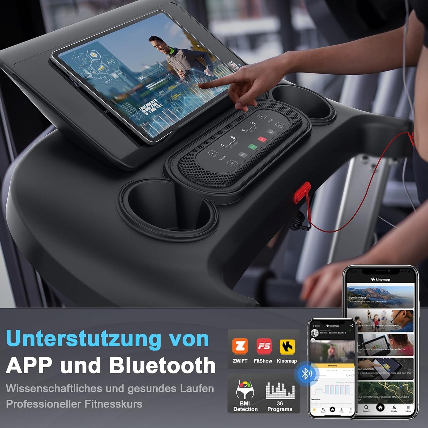 Kitopa Laufband: Hochgeschwindig, 7 PS, große Lauffläche, klappbar