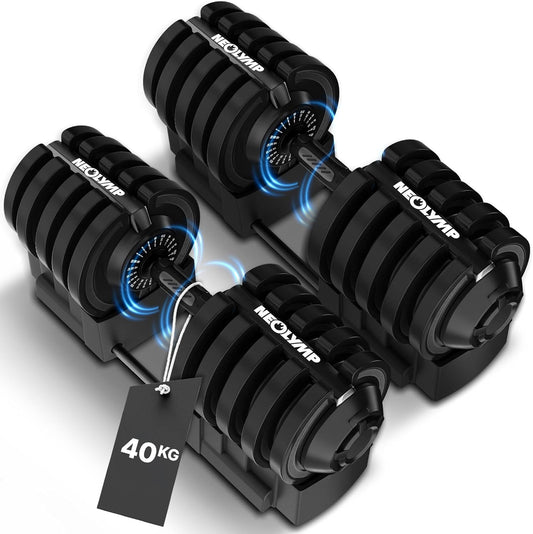 NEOLYMP Verstellbare Kurzhantel 2–40 kg mit Schnellverstellung, Einzelstück