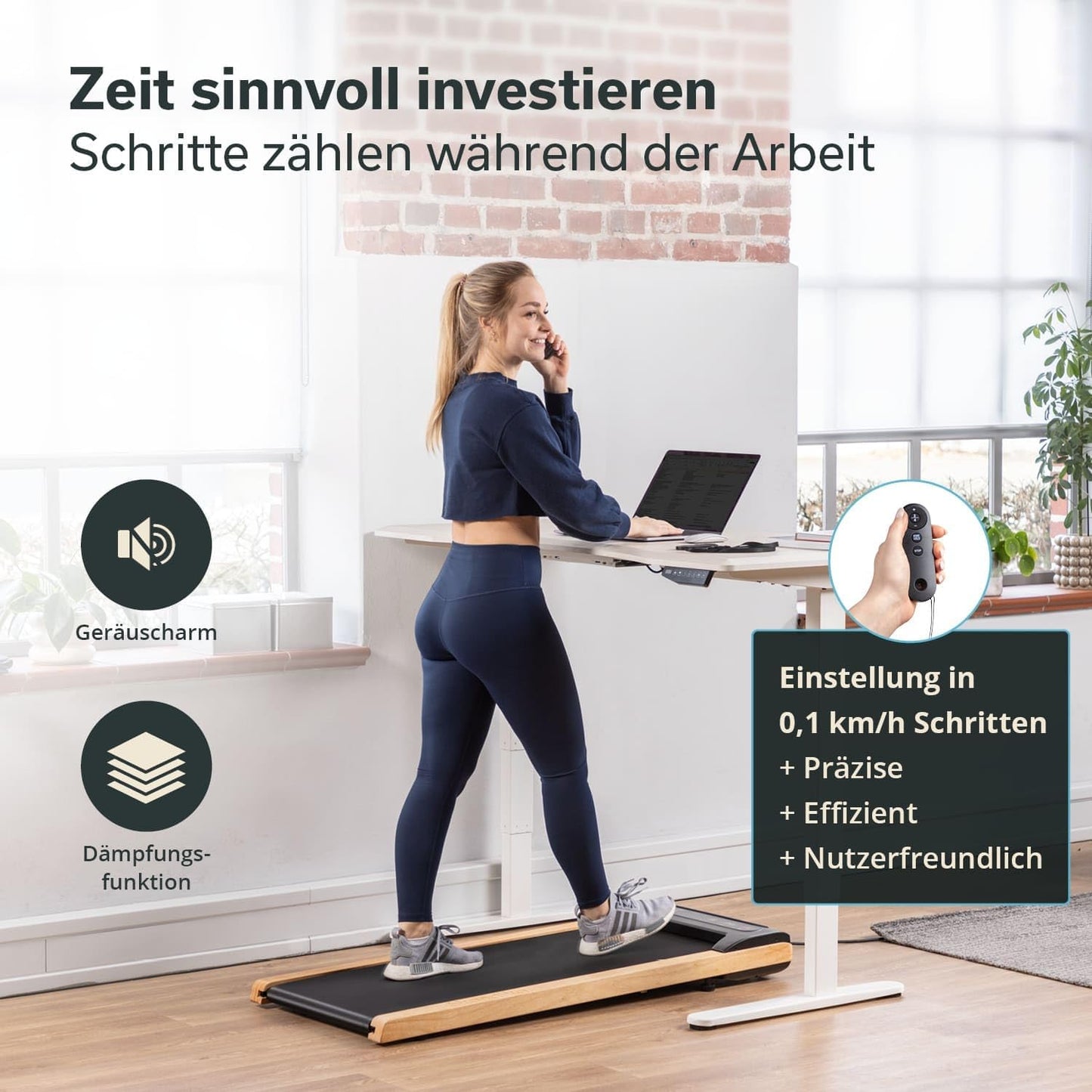 Skandika Nordik Walking Pad: Laufband für Home Fitness & Büro, mit Steigung