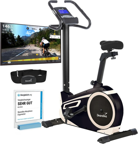 Skandika Morpheus: Ergometer mit App‑Steuerung, Pulsgurt und Tablethalter