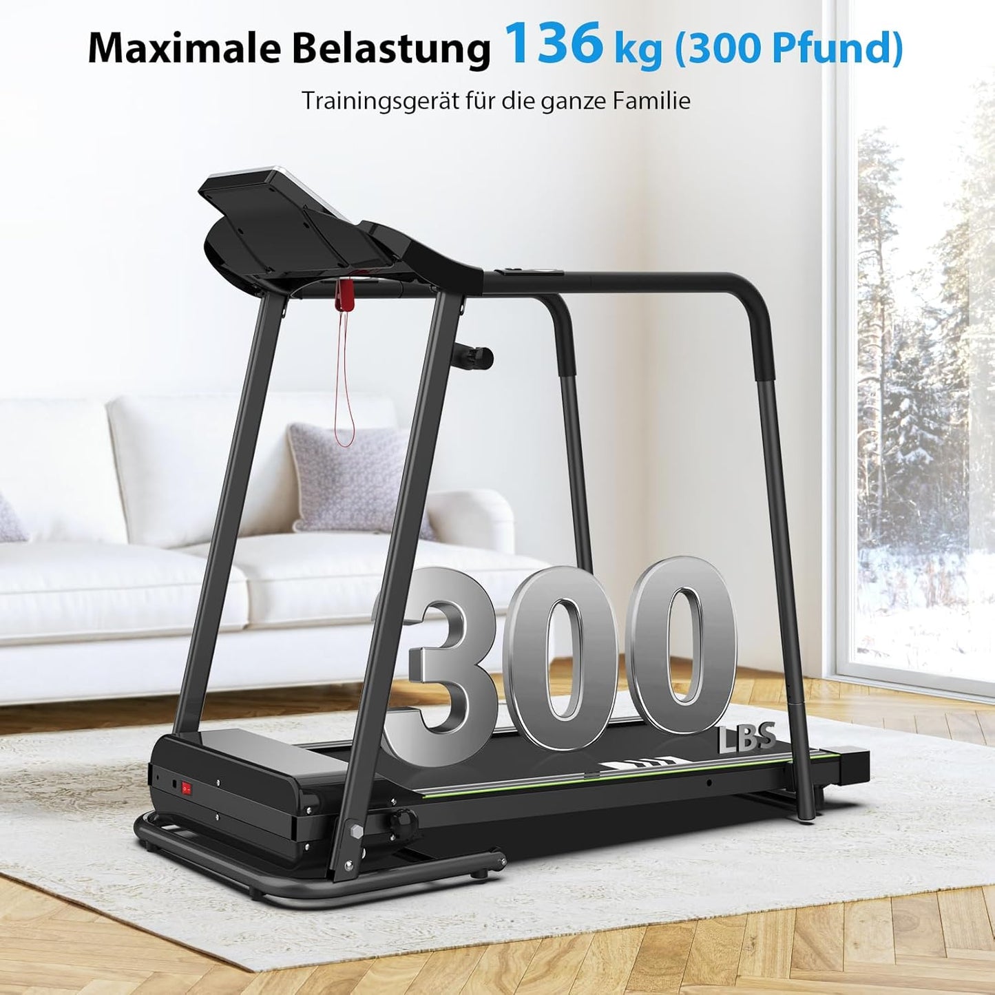 CIIHI Senioren Laufband: Heimtrainer mit extra langen Handläufen für Senioren