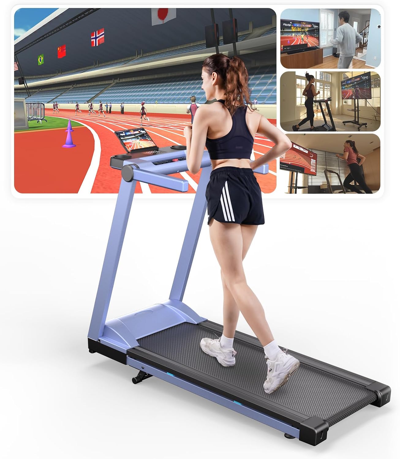 DeerRun Raceable Laufband: High-Tech Home Laufband mit Steigung & AI Coach