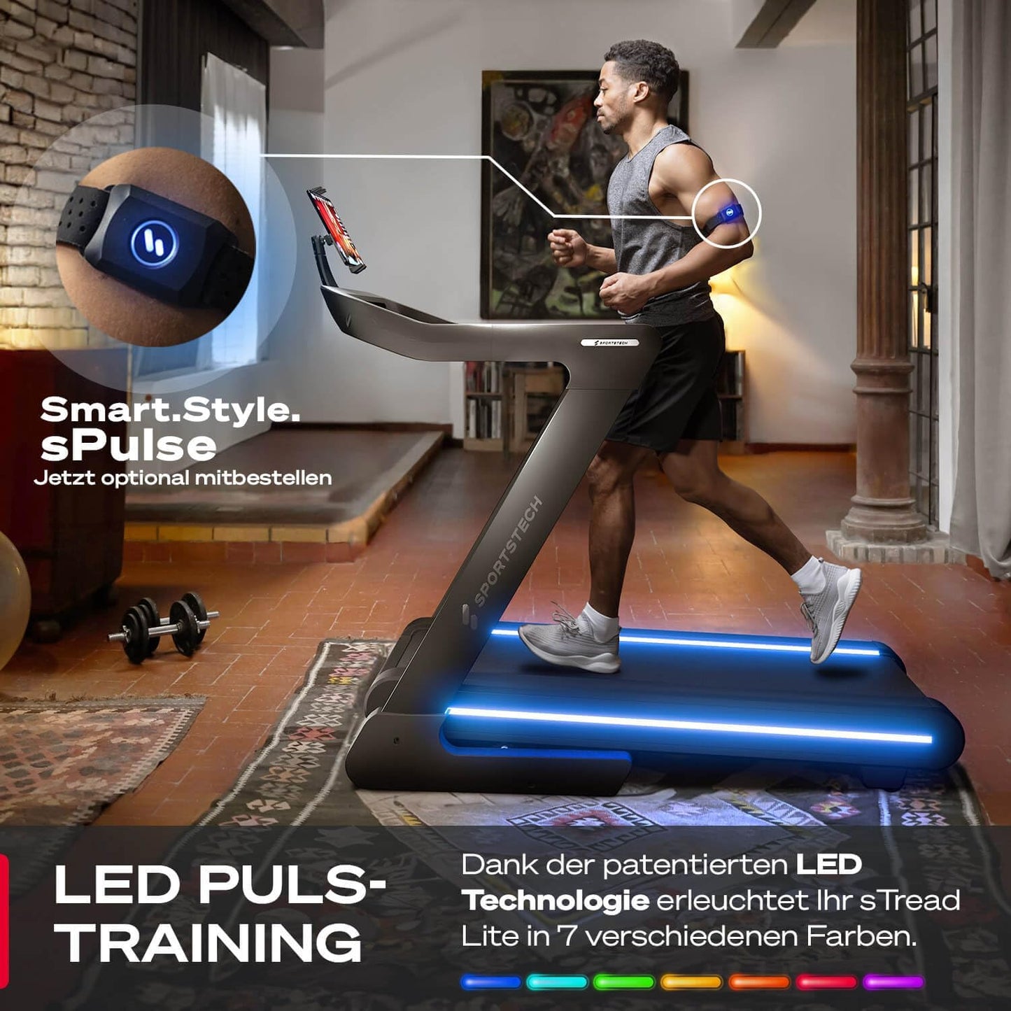 Sportstech sTread Pro/Lite: Klappbares Laufband, 20 km/h, 17 % Steigung