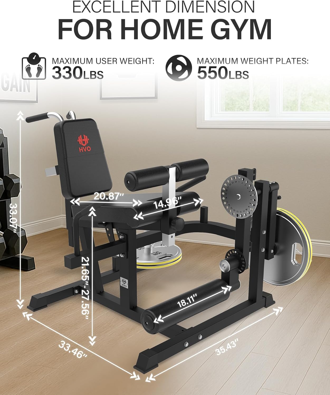 HVO Beinstrecker & Beinbeuger Maschine - Professionelles Beintrainingsgerät für Zuhause