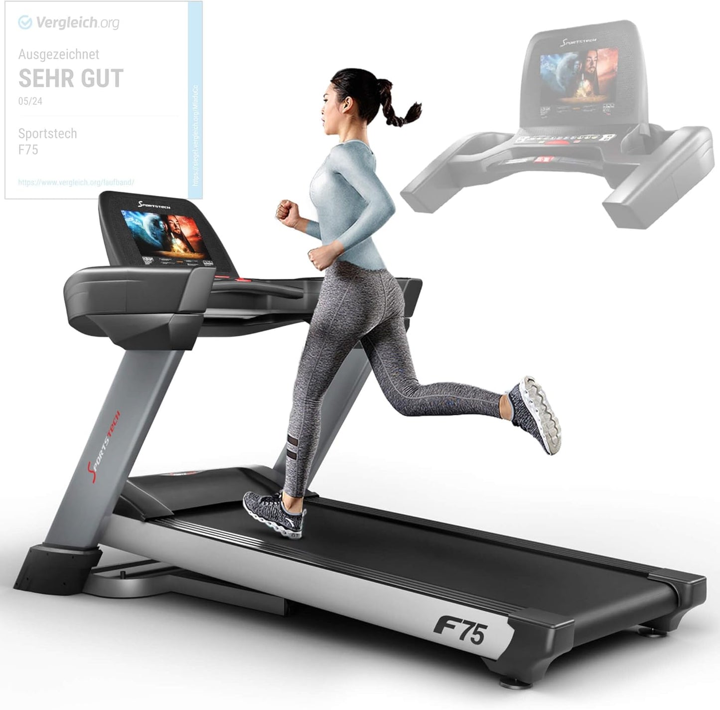 Sportstech F75: Profi-Laufband, klappbar, 7 PS, Android, Made in Germany