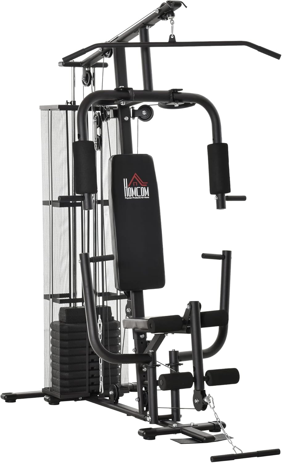HOMCOM Kraftstation: Multifunktional mit Latzug, Butterfly und 45 kg Gewichten