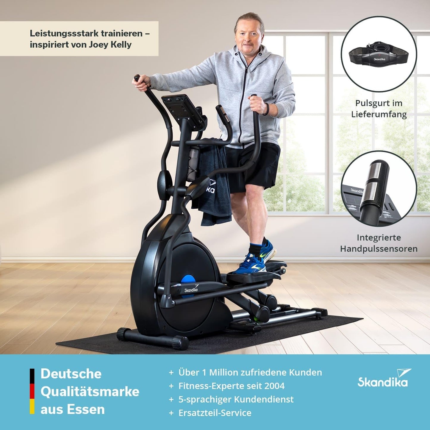 Skandika CardioCross Carbon Champ Elliptical Trainer | 54 lbs Flywheel
