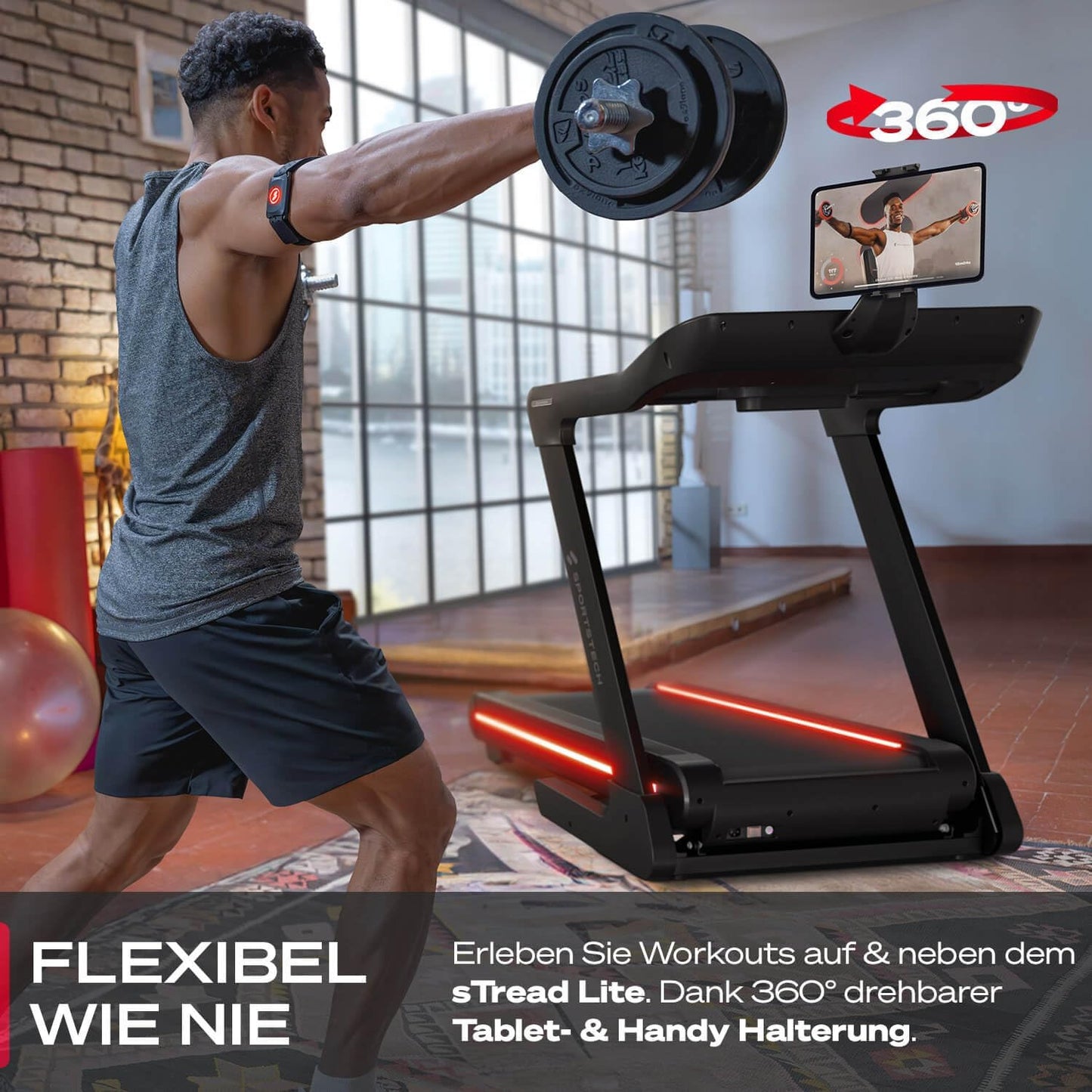 Sportstech sTread Pro/Lite: Klappbares Laufband, 20 km/h, 17 % Steigung