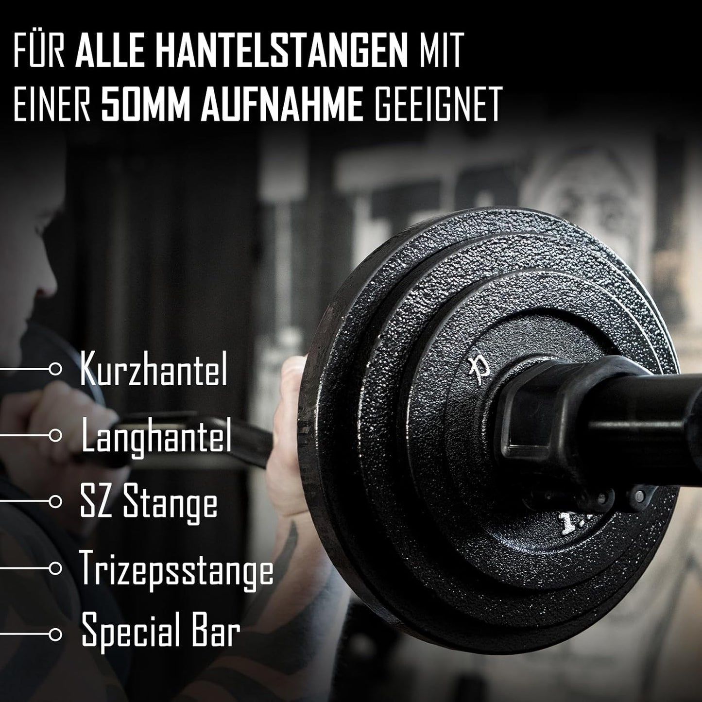 Strength Shop Gusseisen Hantelscheiben: Robuste 50mm Gewichtsscheiben für Langhantel