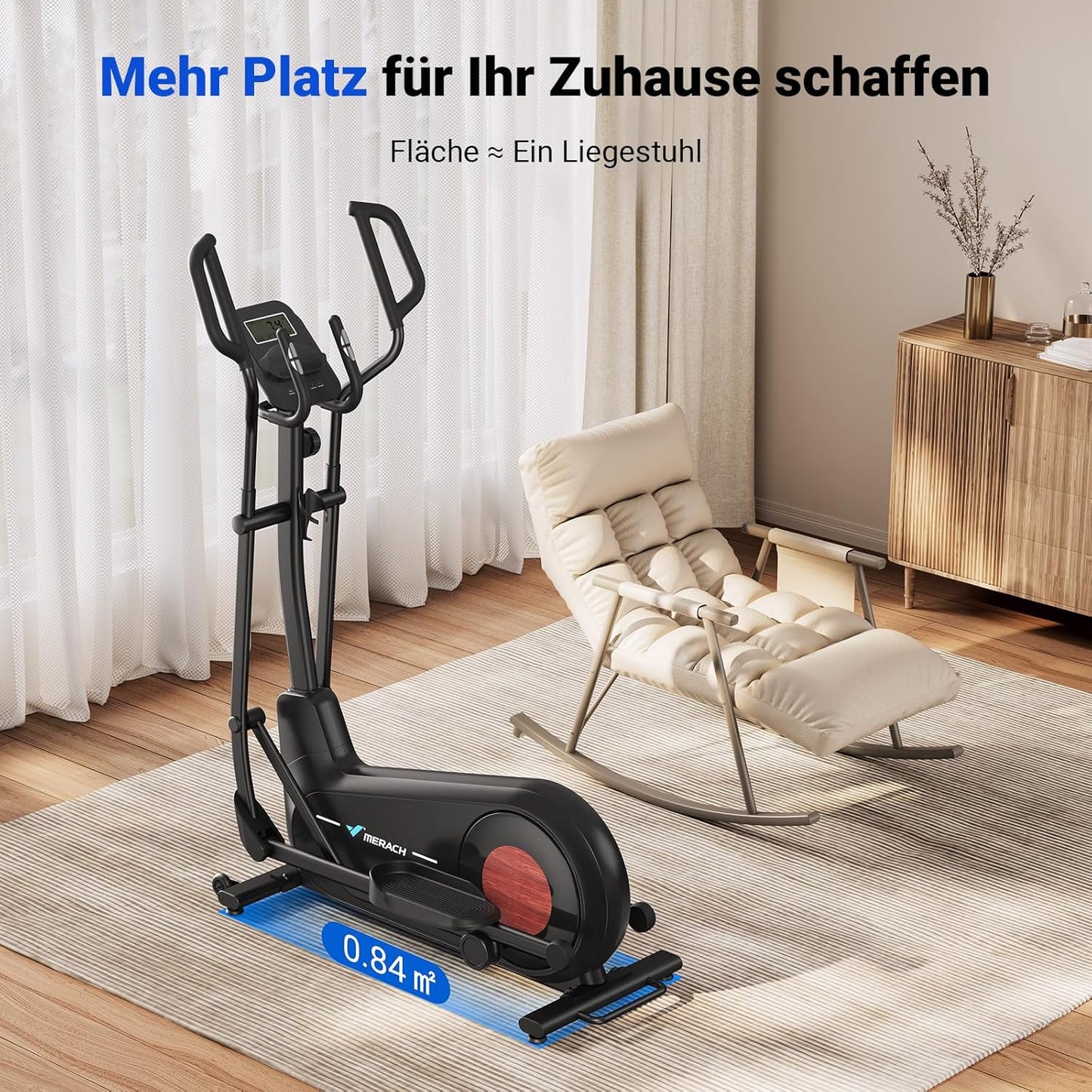 MERACH Heimtrainer Crosstrainer: Leise, Magnetisch, App, 8 Stufen, 160KG Kapazität