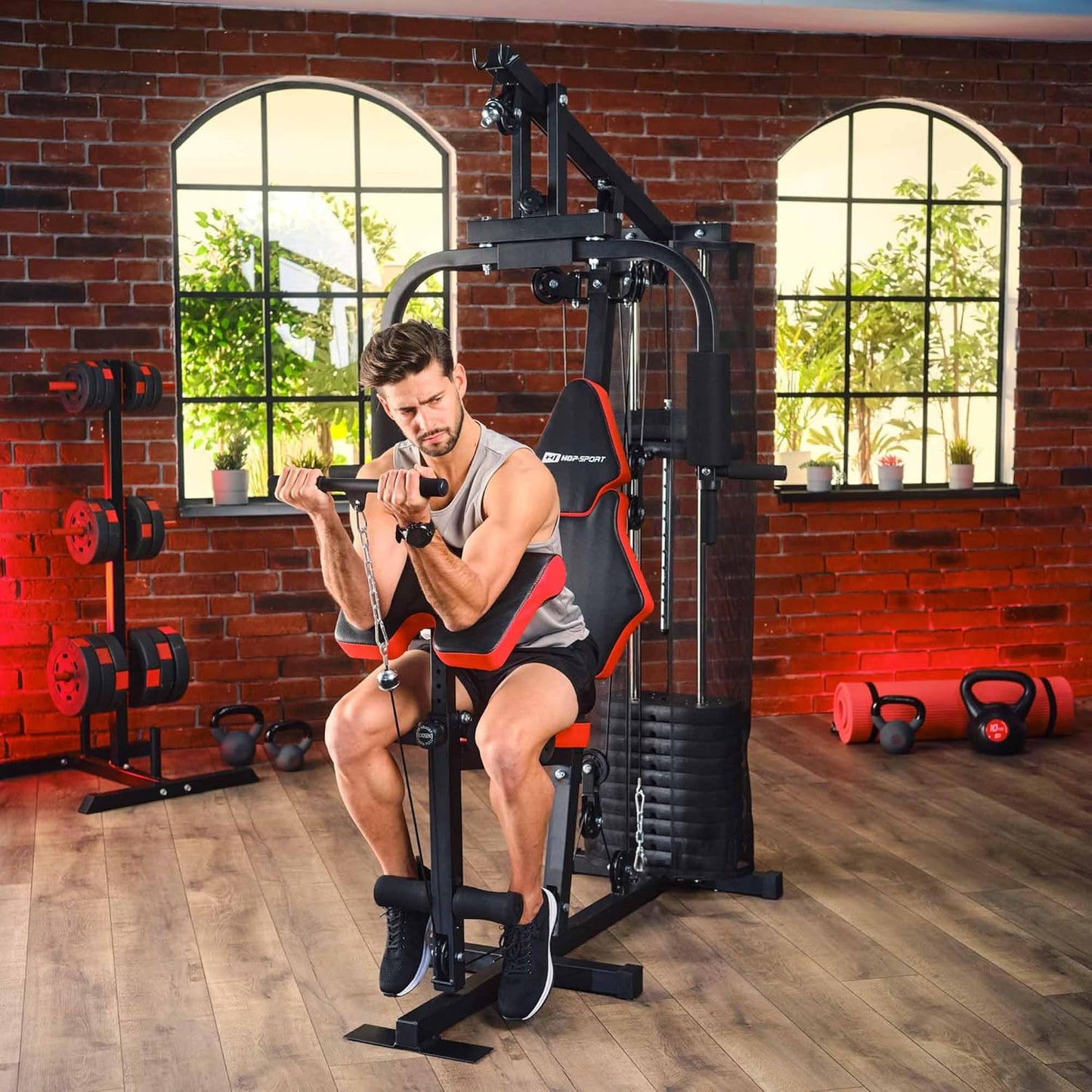 Hop-Sport Home Gym HS-1044K Multifunctional Fitness Station with Weight Stack